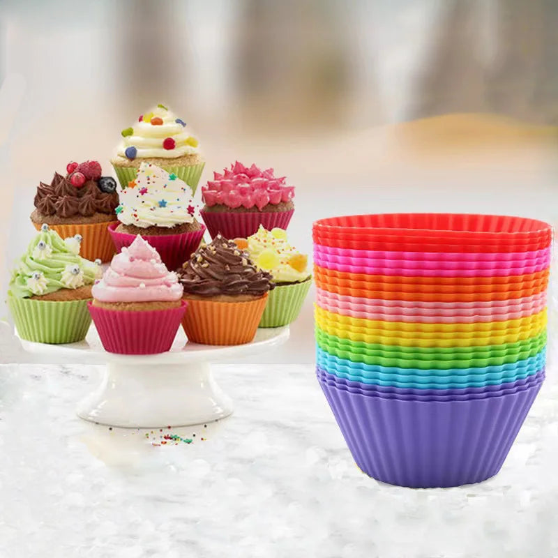 pcs 7cm Cake Cup Kitchen Craft Colour works Silicone Cupcake Cases forma de silicone Cake Decorating Tools drop shipping